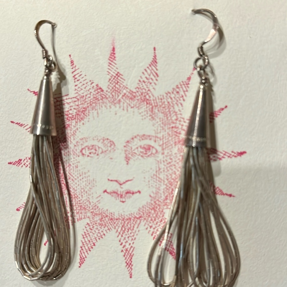 Vintage Liquid Dilver Earrings - LIQUID SILVER - Native American